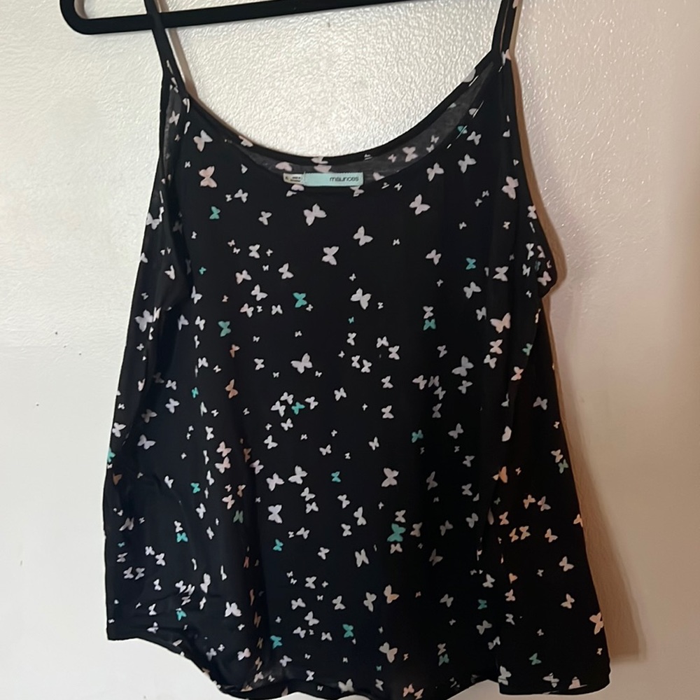 Maurice’s XL black flowy butterfly tank top